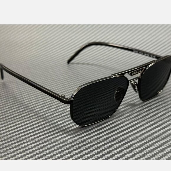 New PRADA Black Grey Men's 57mm Sunglasses - Picture 3 of 5